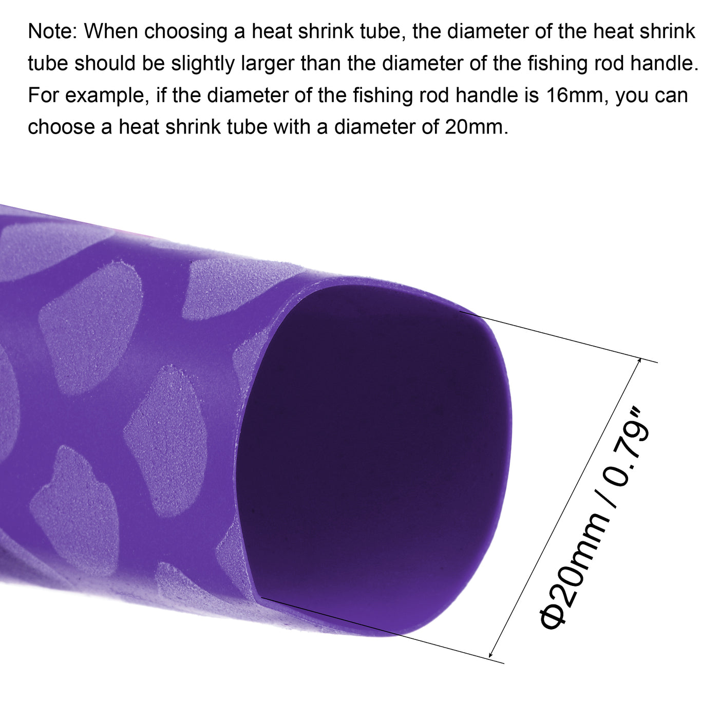 uxcell Uxcell Heat Shrink Wrap Tubing Sleeve for Fishing Rod Grips Handle, 32mm Flat 3.3ft 2:1 rate Purple