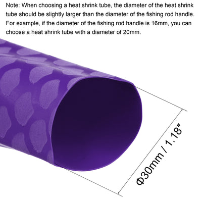 Harfington Uxcell Heat Shrink Wrap Tubing Sleeve for Fishing Rod Grips Handle, 48mm Flat 3.3ft 2:1 rate Purple