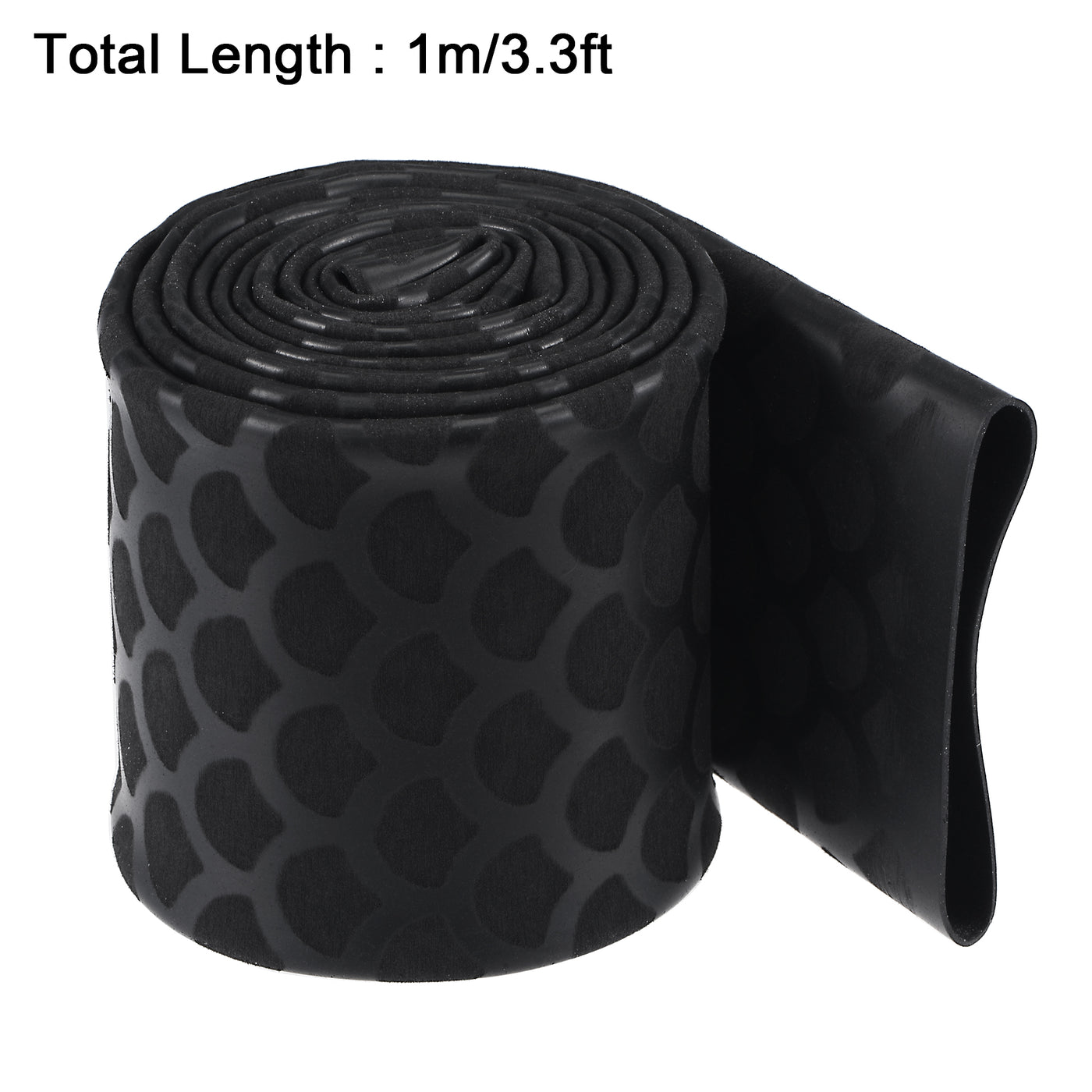 uxcell Uxcell Heat Shrink Wrap Tubing Sleeve for Fishing Rod Grips Handle, 56mm Flat 3.3ft 2:1 rate Black