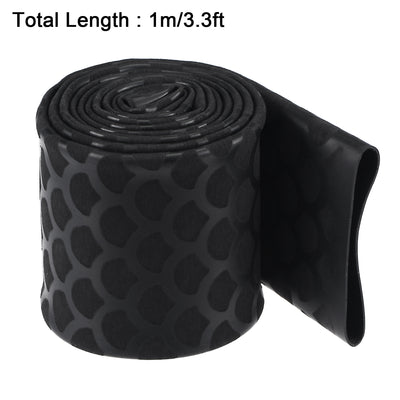 Harfington Uxcell Heat Shrink Wrap Tubing Sleeve for Fishing Rod Grips Handle, 56mm Flat 3.3ft 2:1 rate Black