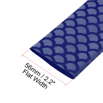 Harfington Uxcell Heat Shrink Wrap Tubing Sleeve for Fishing Rod Grips Handle, 56mm Flat 3.3ft 2:1 rate Blue