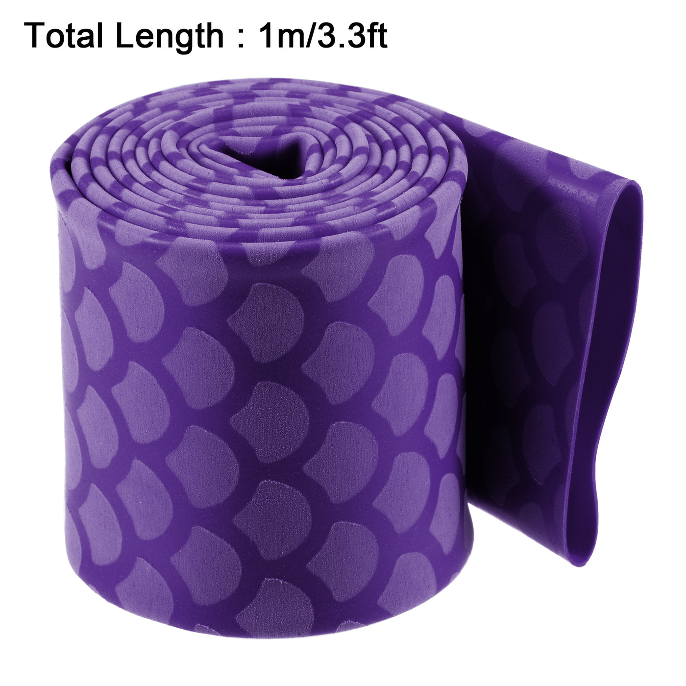 Harfington Heat Shrink Wrap Tubing Sleeve for Fishing Rod Grips Handle, 56mm Flat 3.3ft 2:1 Ratio Purple