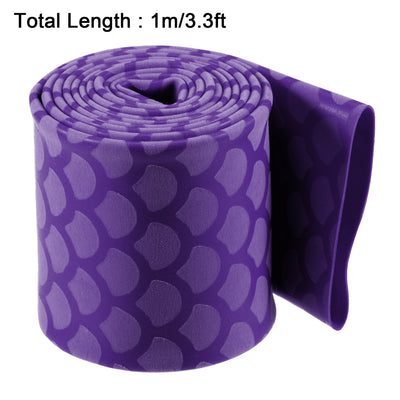 Harfington Heat Shrink Wrap Tubing Sleeve for Fishing Rod Grips Handle, 56mm Flat 3.3ft 2:1 Ratio Purple