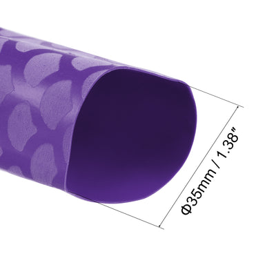 Harfington Heat Shrink Wrap Tubing Sleeve for Fishing Rod Grips Handle, 56mm Flat 3.3ft 2:1 Ratio Purple