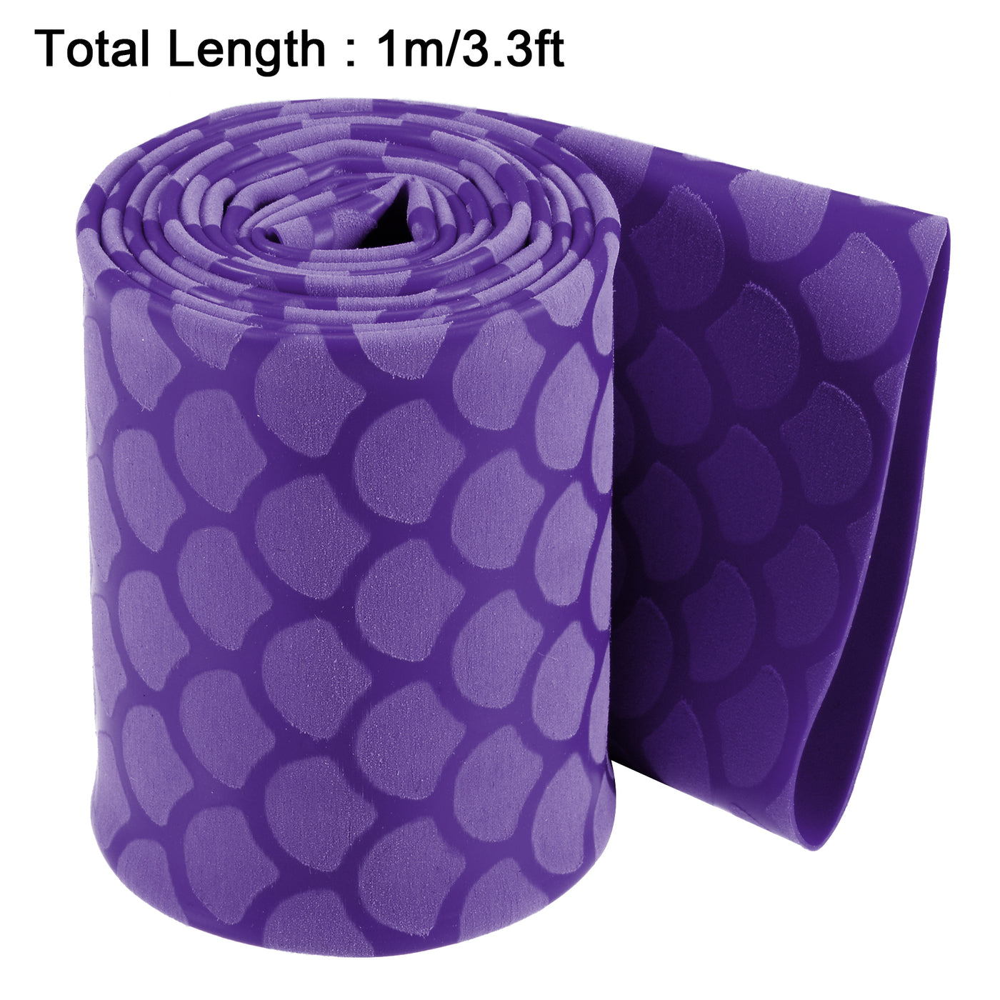 Harfington Heat Shrink Wrap Tubing Sleeve for Fishing Rod Grips Handle, 63mm Flat 3.3ft 2:1 Ratio Purple