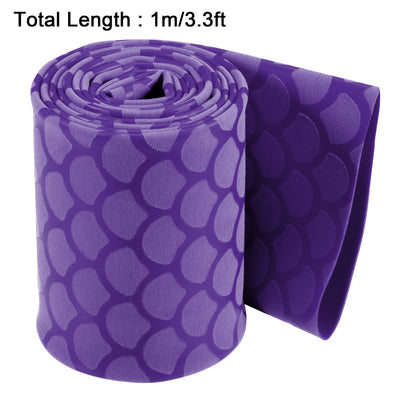 Harfington Heat Shrink Wrap Tubing Sleeve for Fishing Rod Grips Handle, 63mm Flat 3.3ft 2:1 Ratio Purple