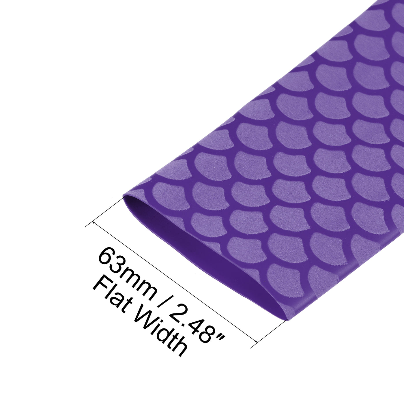 Harfington Heat Shrink Wrap Tubing Sleeve for Fishing Rod Grips Handle, 63mm Flat 3.3ft 2:1 Ratio Purple