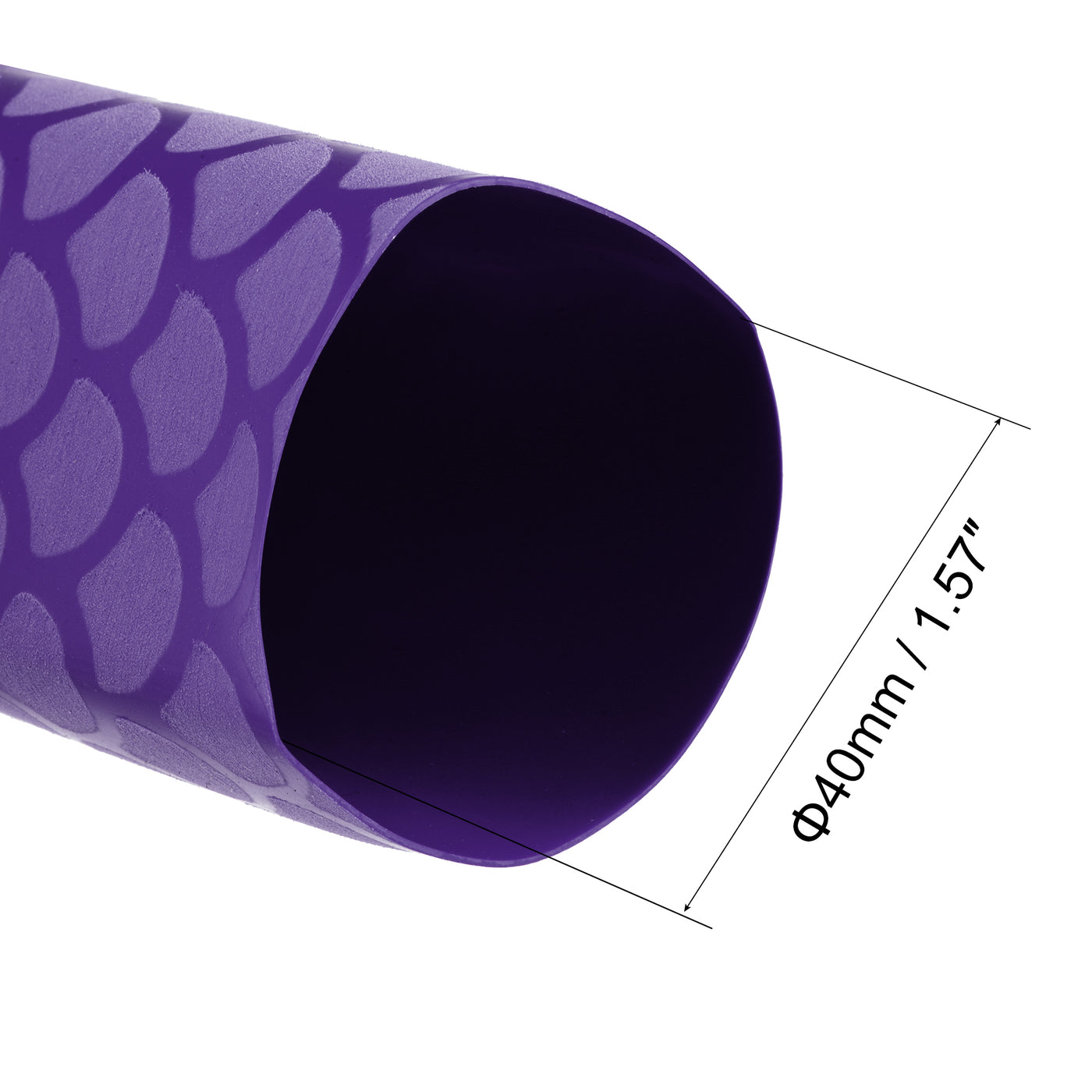 Harfington Heat Shrink Wrap Tubing Sleeve for Fishing Rod Grips Handle, 63mm Flat 3.3ft 2:1 Ratio Purple