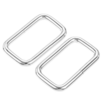 Harfington Uxcell Metal Rectangle Ring Buckles 38x20mm for Bags Belts DIY Silver Tone 10pcs