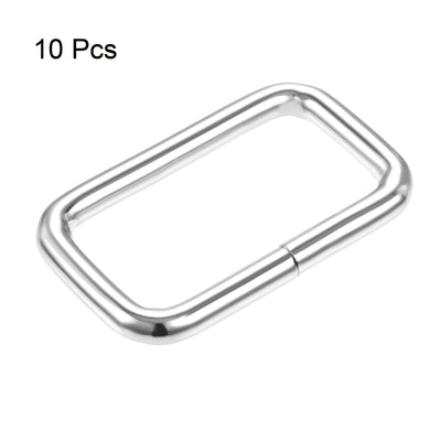 Harfington Uxcell Metal Rectangle Ring Buckles 38x20mm for Bags Belts DIY Silver Tone 10pcs