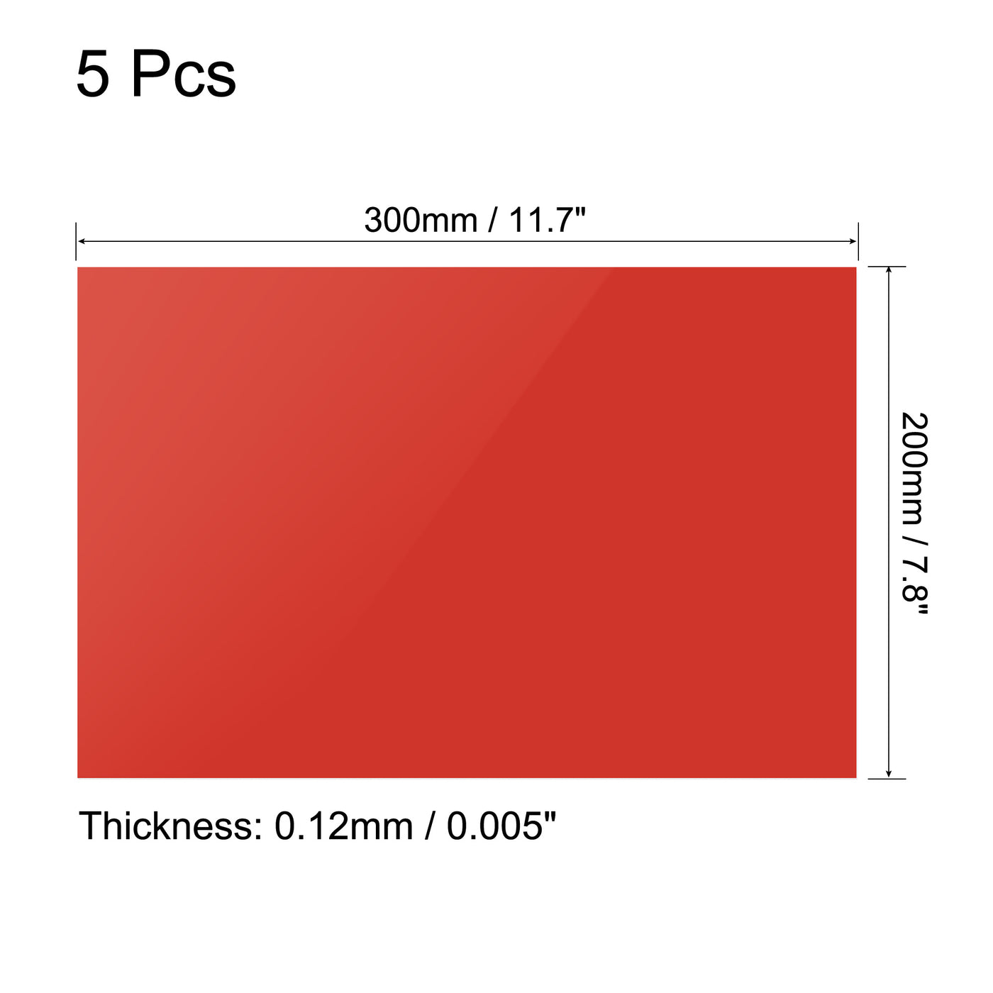 uxcell Uxcell Heat Transfer Vinyl 11.7" x 7.8" Iron-on Vinyl for Clothes 5 Sheets Red