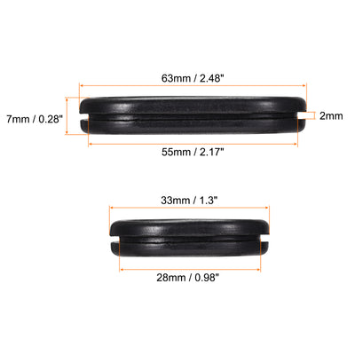 Harfington Rubber Grommet Mount Size 55 x 25 mm Oval Double-Sided for Wire Protection Pack of 8