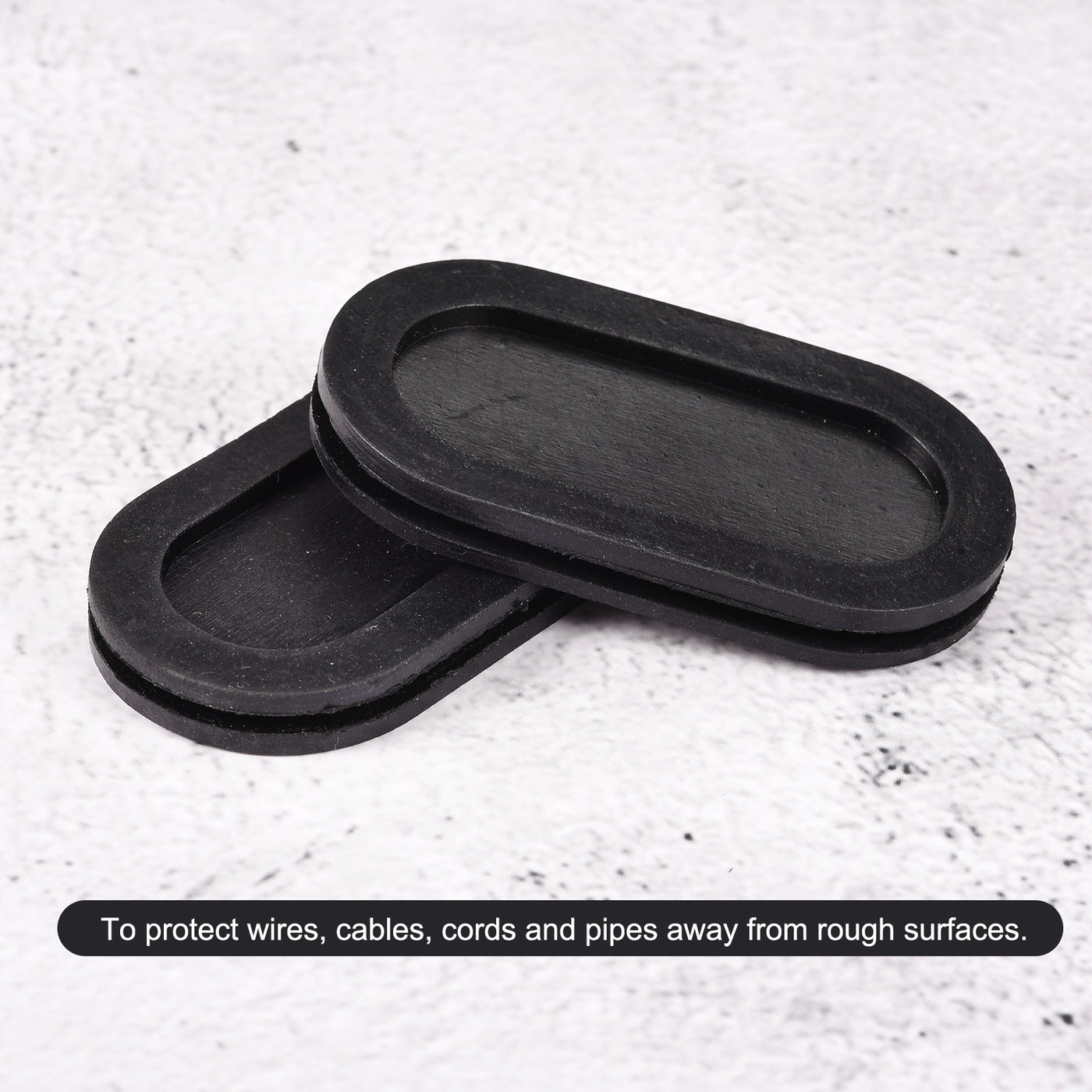 Harfington Rubber Grommet Mount Size 55 x 25 mm Oval Double-Sided for Wire Protection Pack of 8