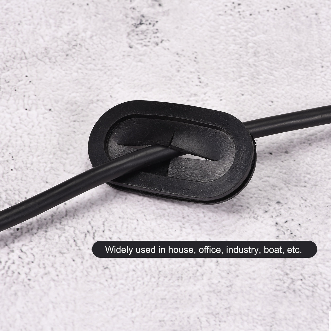 Harfington Rubber Grommet Mount Size 55 x 25 mm Oval Double-Sided for Wire Protection Pack of 8