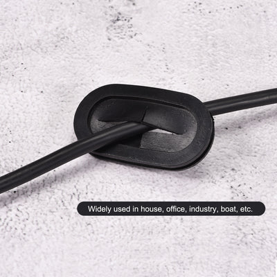 Harfington Rubber Grommet Mount Size 55 x 25 mm Oval Double-Sided for Wire Protection Pack of 8