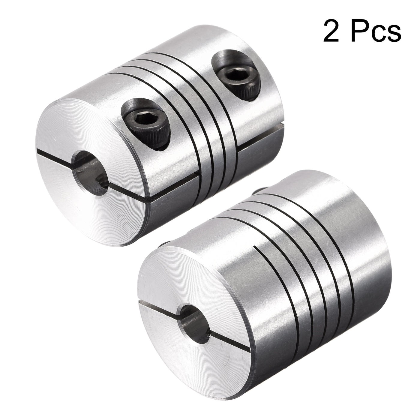 Harfington 2PCS Motor Shaft 6mm to 6.35mm Helical Beam Coupler Coupling 20mm Dia 25mm Long