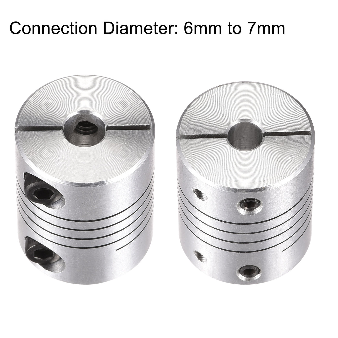 Harfington Motor Shaft 6mm to 7mm Helical Beam Coupler Coupling 25mm Dia 30mm Length