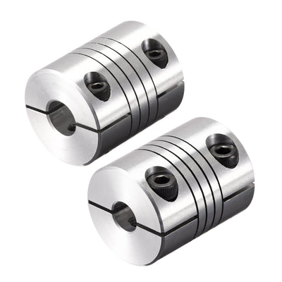 Harfington Motor Shaft 7mm to 10mm Helical Beam Coupler Coupling 25mm Dia 30mm Length