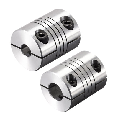 Harfington Motor Shaft 7mm to 12mm Helical Beam Coupler Coupling 25mm Dia 30mm Length