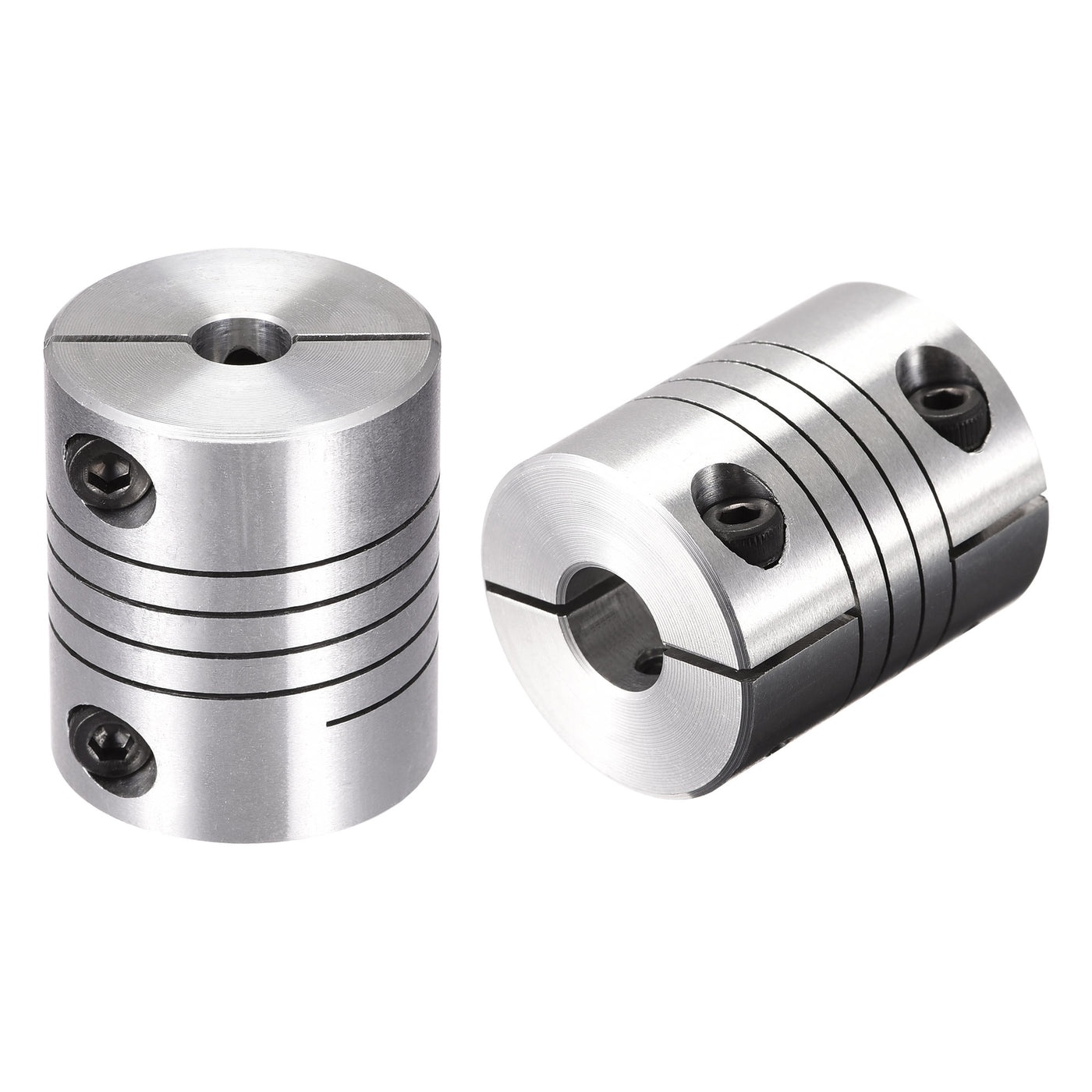 Harfington 2PCS Motor Shaft 7mm to 10mm Helical Beam Coupler Coupling 25mm Dia 30mm Length