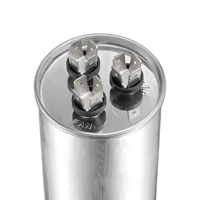 Harfington Uxcell Dual Run Capacitor Round CBB65 40/5uF MFD 370V AC 40/85/21 Aluminum Case for Air Conditioner Compressor Motor Heat Pump Condenser