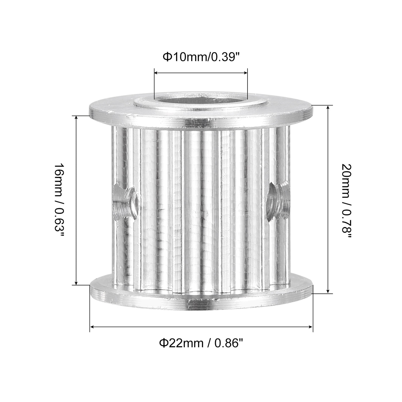 Harfington 5M 12Teeth Timing Pulley Synchronous Wheel Belt Drive without Step 20mm Height 5mm Pitch 10mm Bore for Belt, 3D Printer, CNC