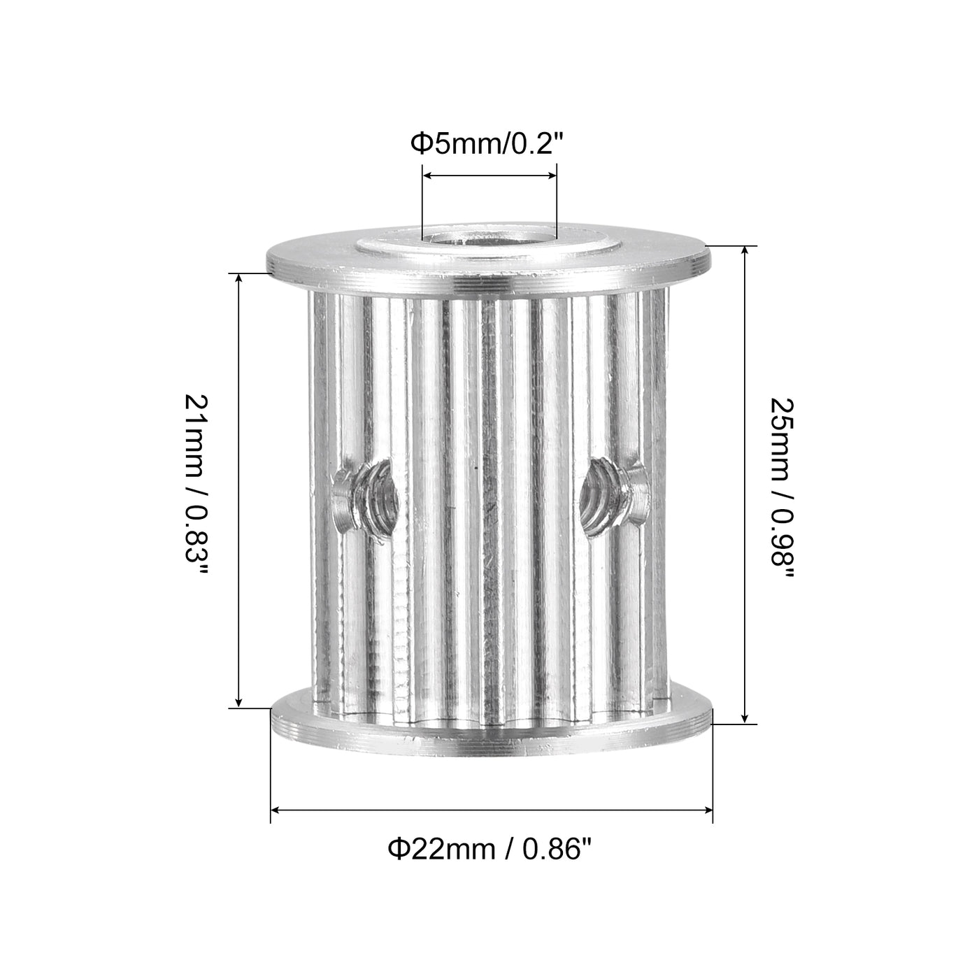 Harfington 5M 12Teeth Timing Pulley Synchronous Wheel Timing Belt Drive without Step 5mm Pitch 5mm Bore for Belt, 3D Printer, CNC