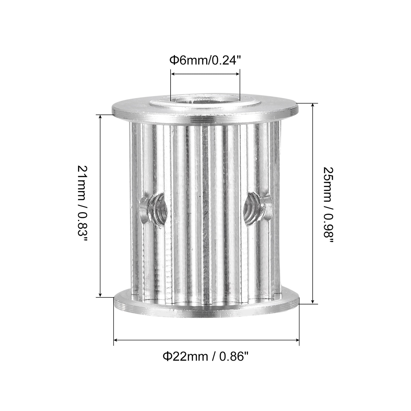 Harfington 5M 12Teeth Timing Pulley Synchronous Wheel Timing Belt Drive without Step 5mm Pitch 6mm Bore for Belt, 3D Printer, CNC