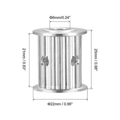 Harfington 5M 12Teeth Timing Pulley Synchronous Wheel Timing Belt Drive without Step 5mm Pitch 6mm Bore for Belt, 3D Printer, CNC