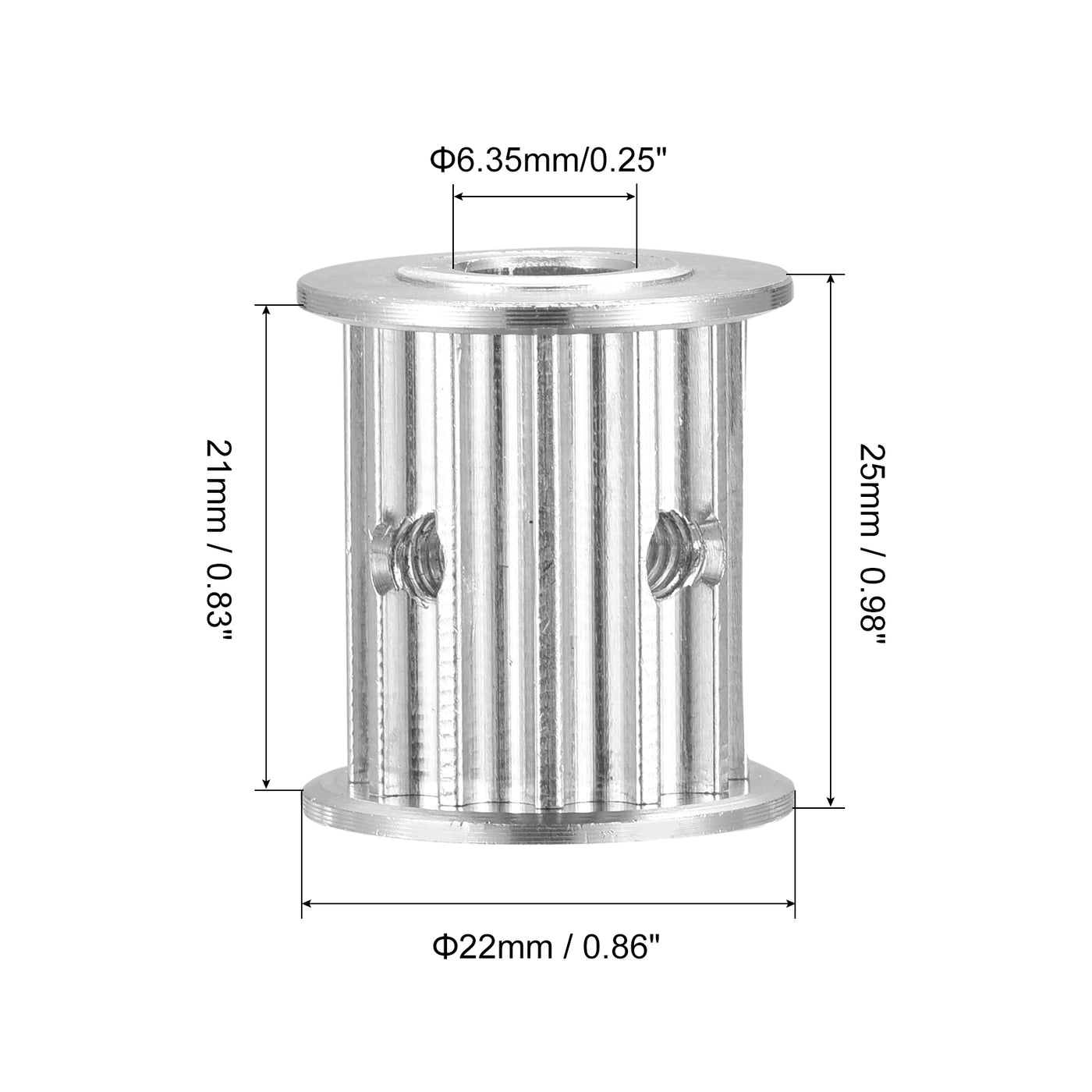 Harfington 5M 12Teeth Timing Pulley Synchronous Wheel Timing Belt Drive without Step 5mm Pitch 6.35mm Bore for Belt, 3D Printer, CNC