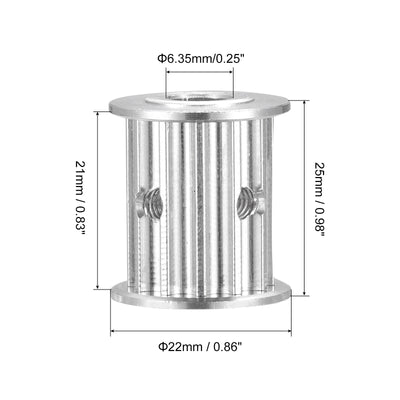 Harfington 5M 12Teeth Timing Pulley Synchronous Wheel Timing Belt Drive without Step 5mm Pitch 6.35mm Bore for Belt, 3D Printer, CNC