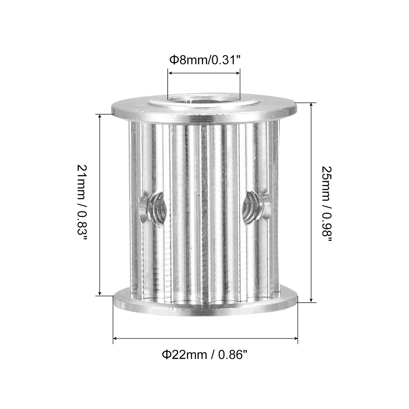 Harfington 5M 12Teeth Timing Pulley Synchronous Wheel Timing Belt Drive without Step 5mm Pitch 8mm Bore for Belt, 3D Printer, CNC