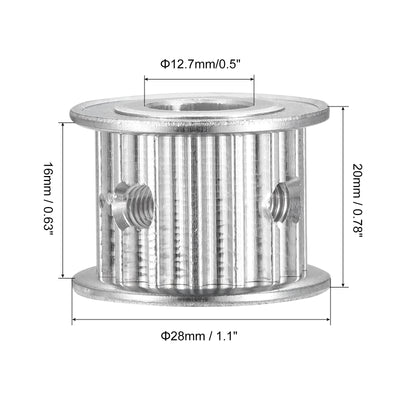 Harfington 5M 15Teeth Timing Pulley Synchronous Wheel Belt Drive without Step 20mm Height 5mm Pitch 12.7mm Bore for Belt, 3D Printer, CNC