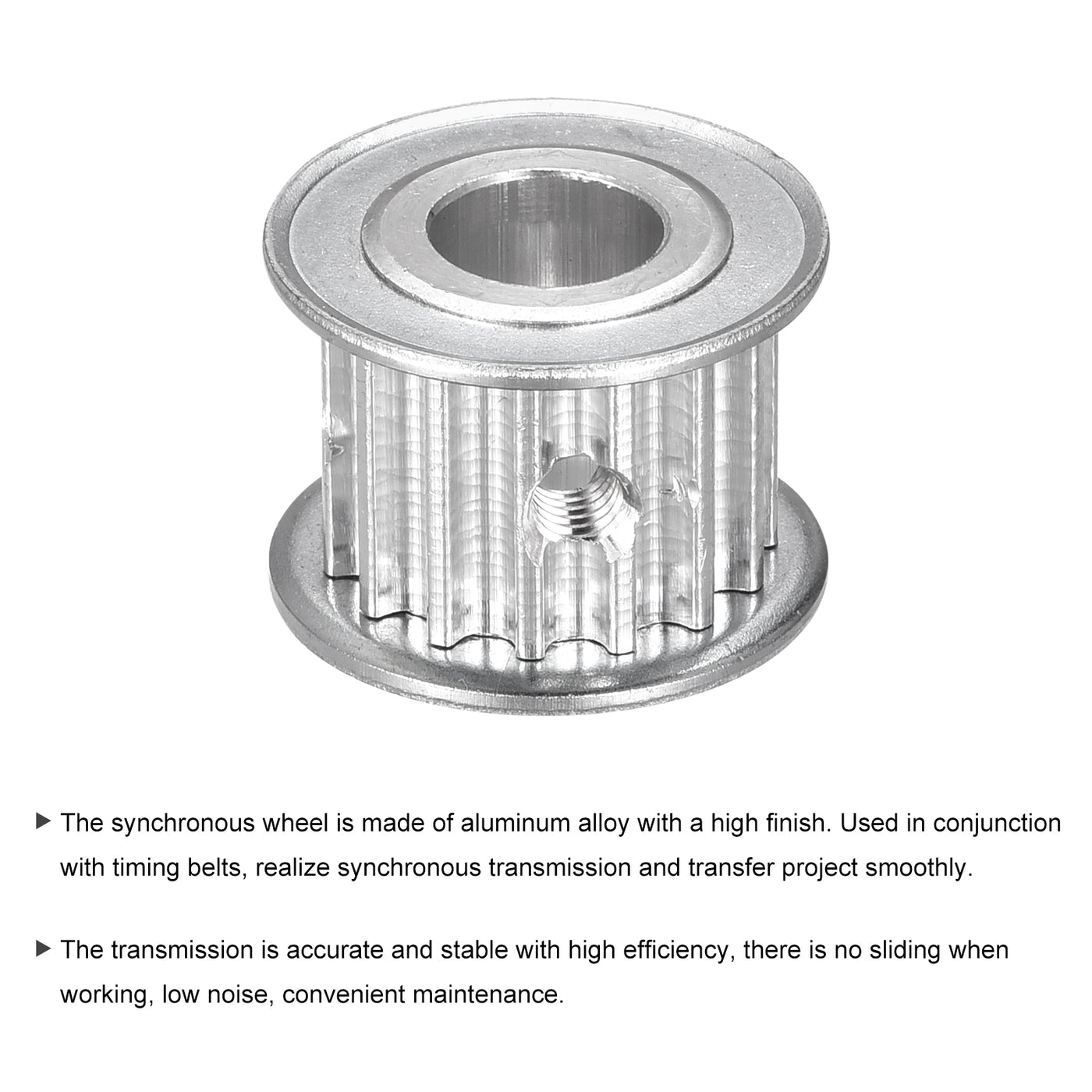 Harfington 5M 15Teeth Timing Pulley Synchronous Wheel Belt Drive without Step 20mm Height 5mm Pitch 12.7mm Bore for Belt, 3D Printer, CNC