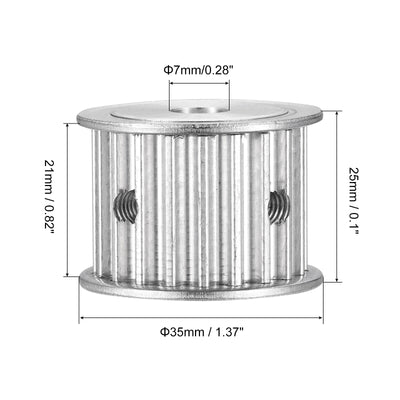 Harfington 5M 20Teeth Timing Pulley Synchronous Wheel Belt Drive without Step 25mm Height 5mm Pitch 7mm Bore for Belt, 3D Printer, CNC