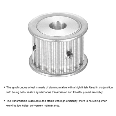 Harfington 5M 20Teeth Timing Pulley Synchronous Wheel Belt Drive without Step 25mm Height 5mm Pitch 7mm Bore for Belt, 3D Printer, CNC