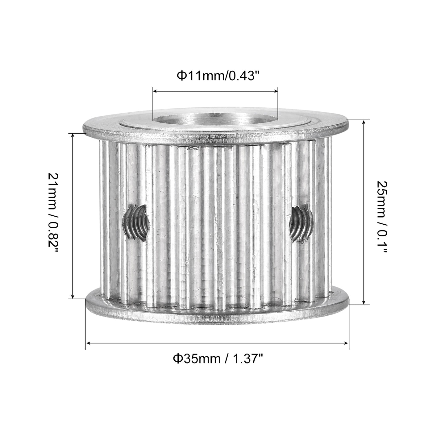Harfington 5M 20Teeth Timing Pulley Synchronous Wheel Belt Drive without Step 25mm Height 5mm Pitch 11mm Bore for Belt, 3D Printer, CNC