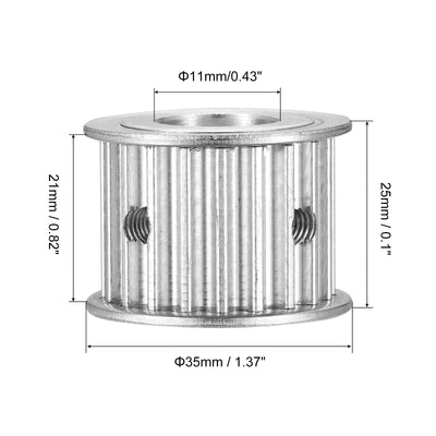 Harfington 5M 20Teeth Timing Pulley Synchronous Wheel Belt Drive without Step 25mm Height 5mm Pitch 11mm Bore for Belt, 3D Printer, CNC