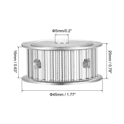 Harfington 5M 25Teeth Timing Pulley Synchronous Wheel Timing Belt Drive without Step 5mm Pitch 5mm Bore for Belt, 3D Printer, CNC
