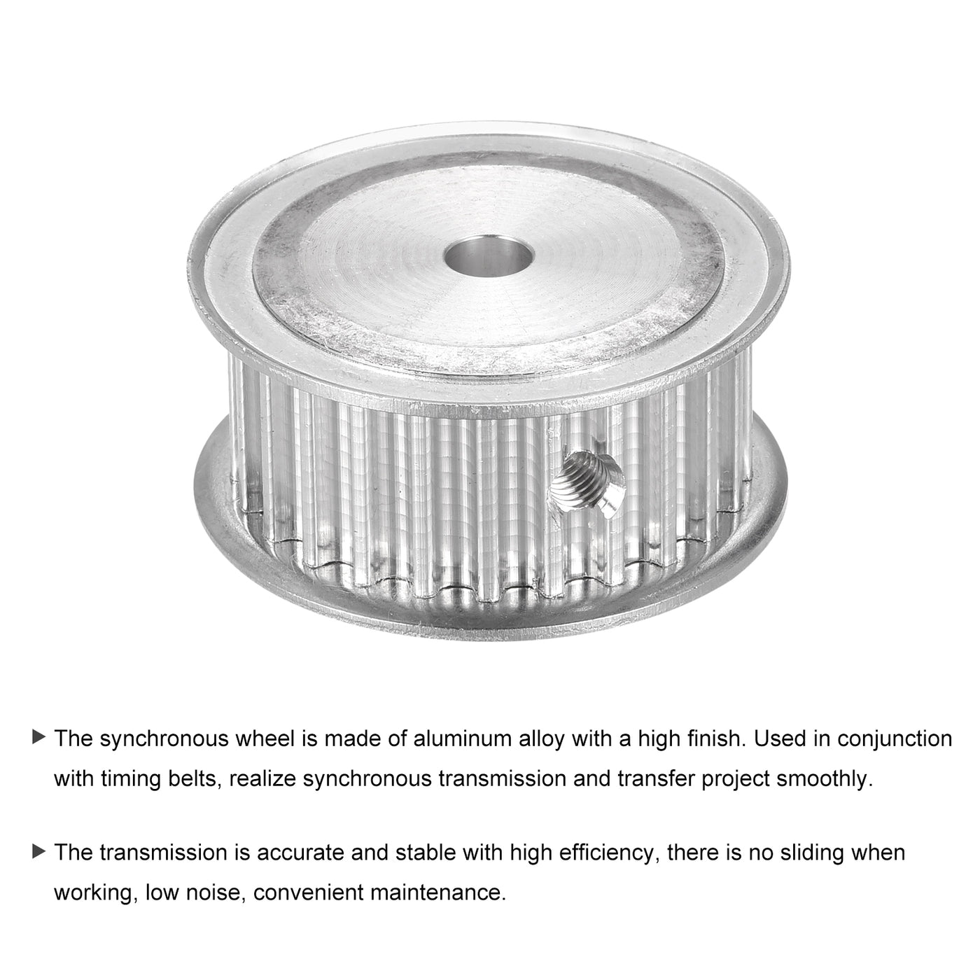 Harfington 5M 25Teeth Timing Pulley Synchronous Wheel Timing Belt Drive without Step 5mm Pitch 5mm Bore for Belt, 3D Printer, CNC