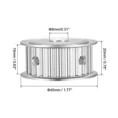 Harfington 5M 25Teeth Timing Pulley Synchronous Wheel Timing Belt Drive without Step 5mm Pitch 8mm Bore for Belt, 3D Printer, CNC