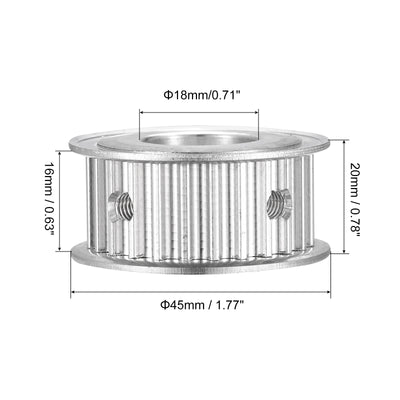 Harfington 5M 25Teeth Timing Pulley Synchronous Wheel Timing Belt Drive without Step 5mm Pitch 18mm Bore for Belt, 3D Printer, CNC