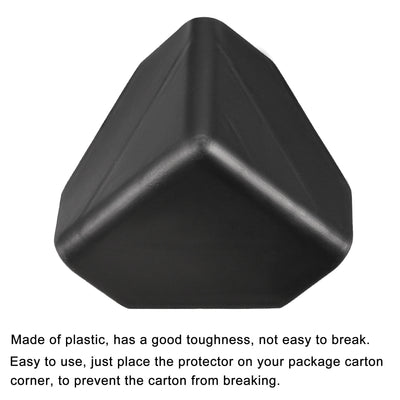 Harfington Corner Protector PP Plastic 2.36" x 2.36" x 2.36" for Carton Black Pack of 16