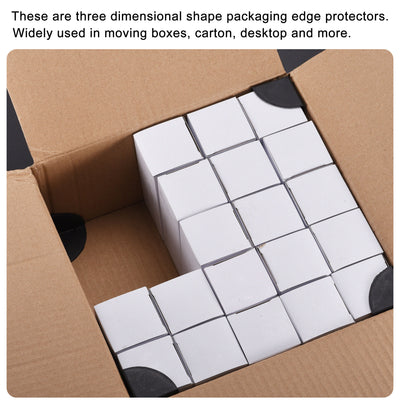Harfington Corner Protector PP Plastic 2.36" x 2.36" x 2.36" for Carton Black Pack of 16