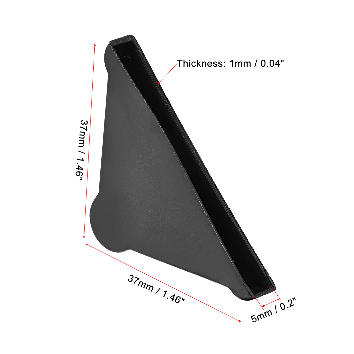 Harfington PP Corner Protector Triangle 37x5mm for Ceramic, Glass, Metal Sheets Black 50pcs