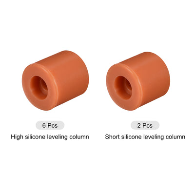 Harfington 16mm/18mm 3D Printer Heat Bed Parts, Silicone Solid Bed Mounts,Brown 2set