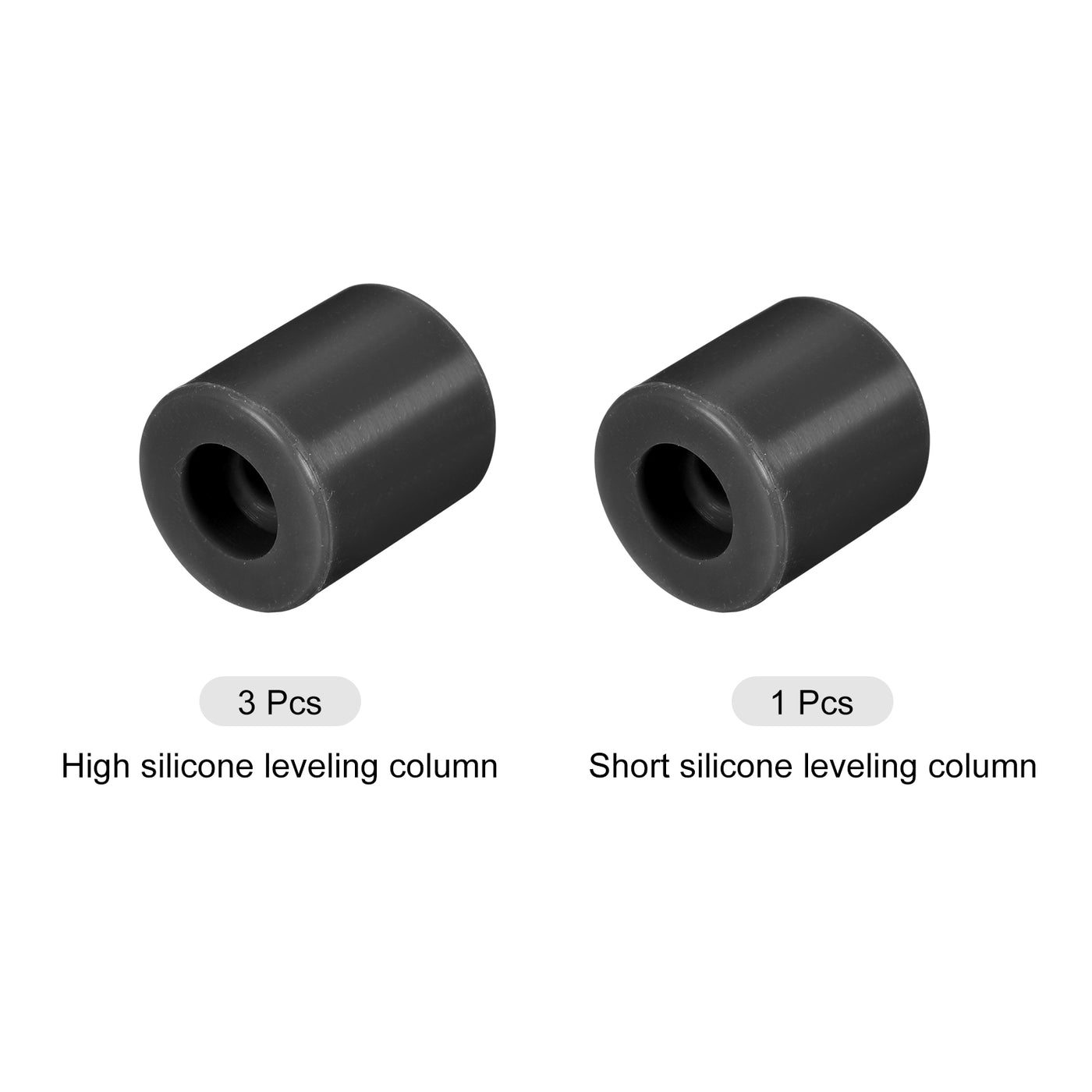 Harfington 16mm/18mm 3D Printer Heat Bed Parts, Silicone Solid Bed Mounts,Black 1set