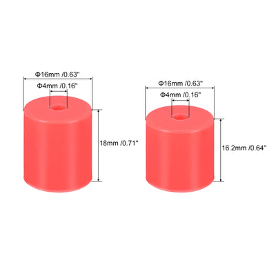 Harfington 16mm/18mm 3D Printer Heat Bed Parts, Silicone Solid Bed Mounts,Red 1set