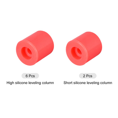 Harfington 16mm/18mm 3D Printer Heat Bed Parts, Silicone Solid Bed Mounts,Red 2set