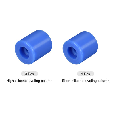 Harfington 16mm/18mm 3D Printer Heat Bed Parts, Silicone Solid Bed Mounts,Blue 1set